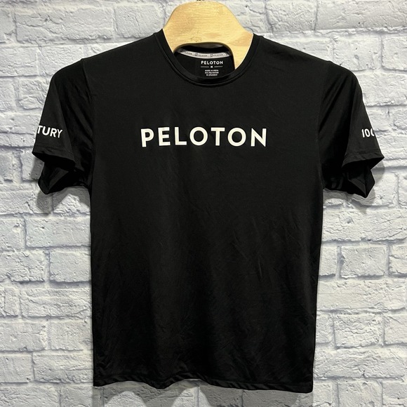 Peloton Shirt Men Black Century 100 Fitness Cycling Performance Gym Train Medium - Picture 2 of 6